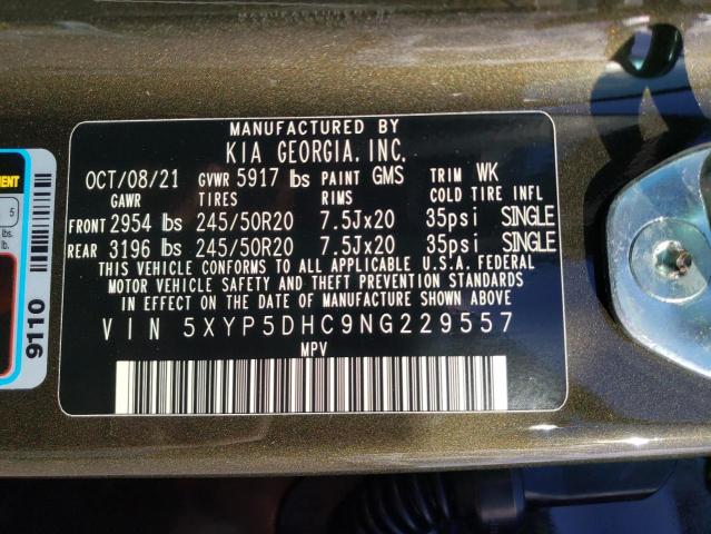 Photo 9 VIN: 5XYP5DHC9NG229557 - KIA TELLURIDE 