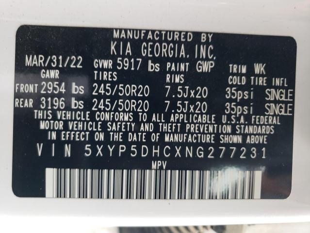 Photo 12 VIN: 5XYP5DHCXNG277231 - KIA TELLURIDE 