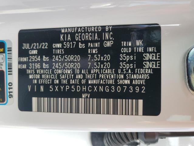 Photo 12 VIN: 5XYP5DHCXNG307392 - KIA TELLURIDE 