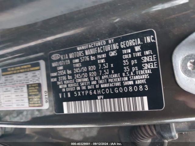 Photo 8 VIN: 5XYP64HC0LG008083 - KIA TELLURIDE 