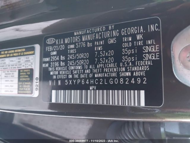 Photo 8 VIN: 5XYP64HC2LG082492 - KIA TELLURIDE 