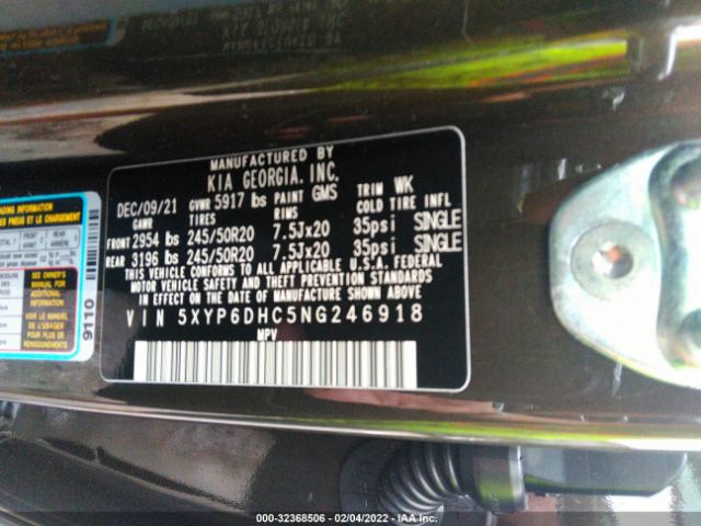 Photo 8 VIN: 5XYP6DHC5NG246918 - KIA TELLURIDE 