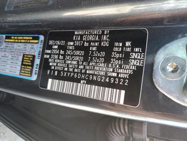 Photo 12 VIN: 5XYP6DHC9NG249322 - KIA TELLURIDE 