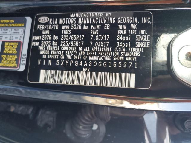 Photo 12 VIN: 5XYPG4A30GG165271 - KIA SORENTO 