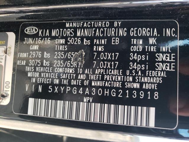 Photo 12 VIN: 5XYPG4A30HG213918 - KIA SORENTO 