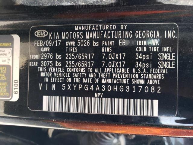 Photo 13 VIN: 5XYPG4A30HG317082 - KIA SORENTO LX 