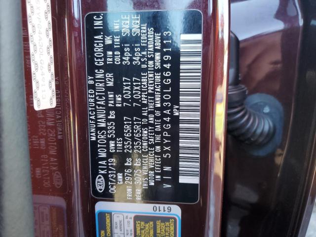 Photo 12 VIN: 5XYPG4A30LG649113 - KIA SORENTO 