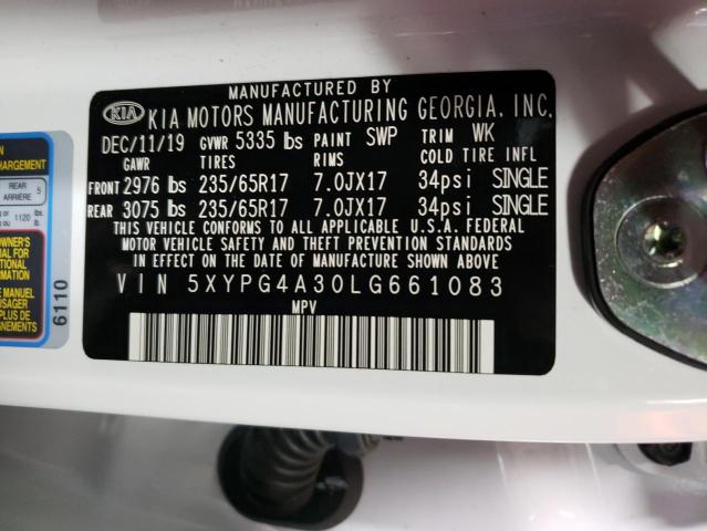 Photo 9 VIN: 5XYPG4A30LG661083 - KIA SORENTO L 