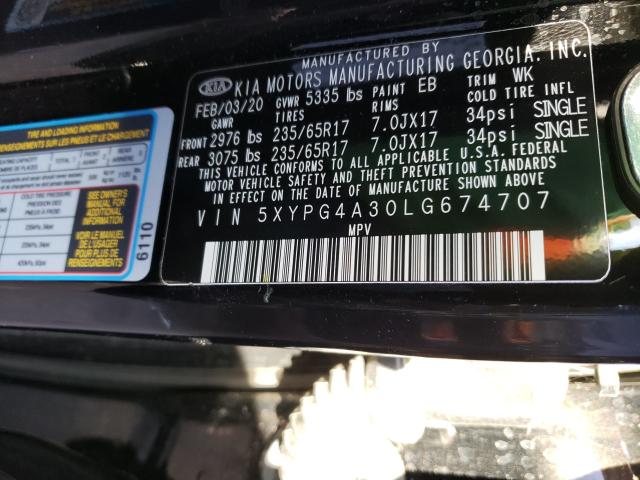 Photo 9 VIN: 5XYPG4A30LG674707 - KIA SORENTO L 