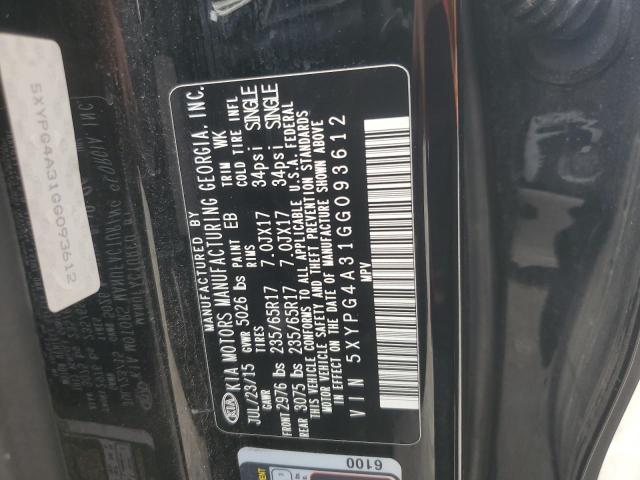 Photo 12 VIN: 5XYPG4A31GG093612 - KIA SORENTO 