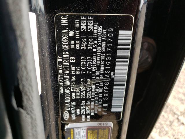 Photo 9 VIN: 5XYPG4A31GG171709 - KIA SORENTO 