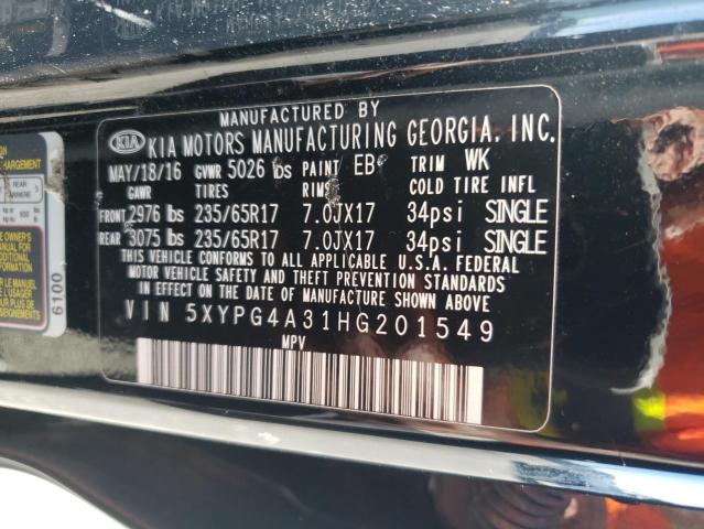 Photo 12 VIN: 5XYPG4A31HG201549 - KIA SORENTO 