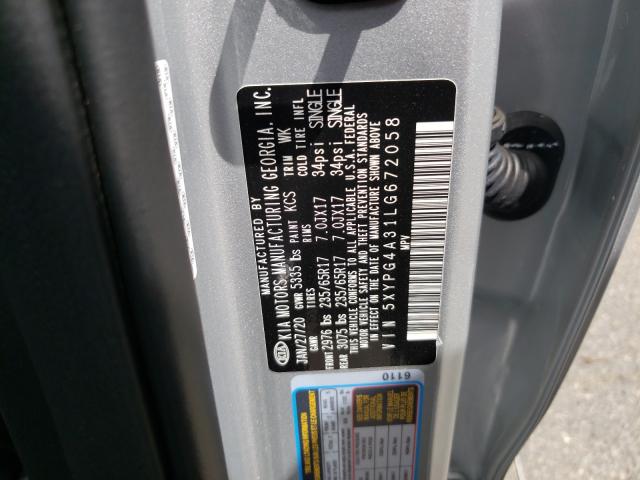 Photo 9 VIN: 5XYPG4A31LG672058 - KIA SORENTO L 