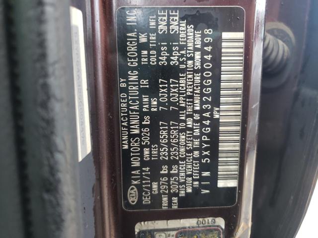 Photo 12 VIN: 5XYPG4A32GG004498 - KIA SORENTO LX 