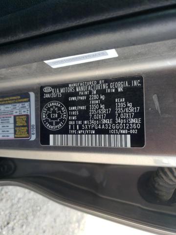 Photo 13 VIN: 5XYPG4A32GG012360 - KIA SORENTO LX 