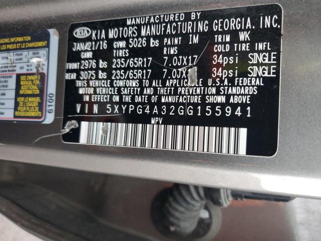 Photo 12 VIN: 5XYPG4A32GG155941 - KIA SORENTO LX 