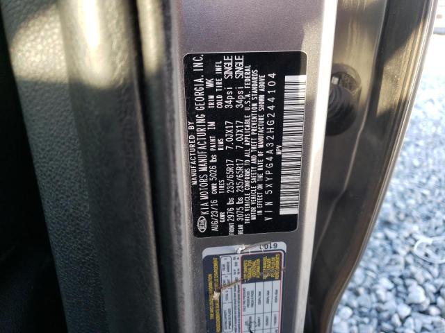 Photo 12 VIN: 5XYPG4A32HG244104 - KIA SORENTO LX 