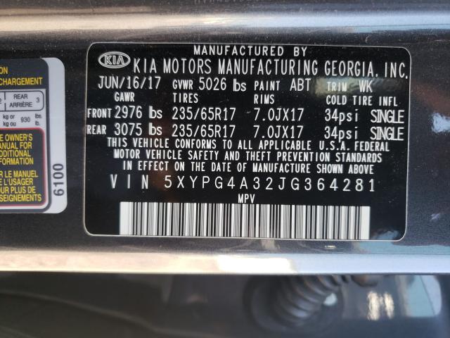 Photo 9 VIN: 5XYPG4A32JG364281 - KIA SORENTO LX 