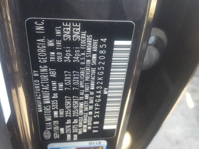 Photo 9 VIN: 5XYPG4A32KG520854 - KIA SORENTO L 