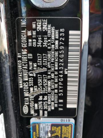 Photo 12 VIN: 5XYPG4A32KG597238 - KIA SORENTO L 