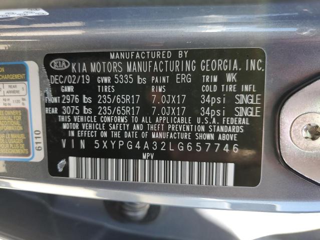 Photo 13 VIN: 5XYPG4A32LG657746 - KIA SORENTO L 