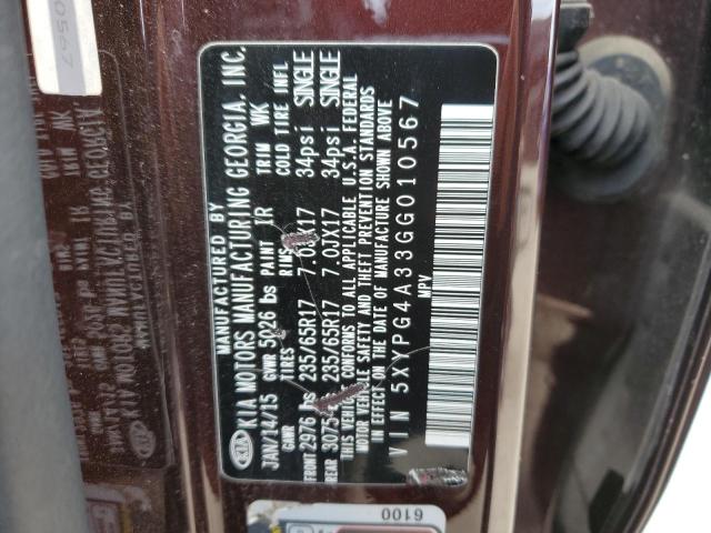 Photo 12 VIN: 5XYPG4A33GG010567 - KIA SORENTO 