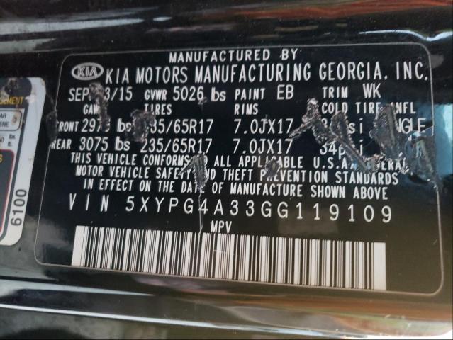 Photo 9 VIN: 5XYPG4A33GG119109 - KIA SORENTO 