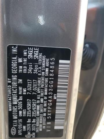 Photo 12 VIN: 5XYPG4A33GG184865 - KIA SORENTO 