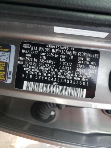 Photo 9 VIN: 5XYPG4A33HG332661 - KIA SORENTO LX 