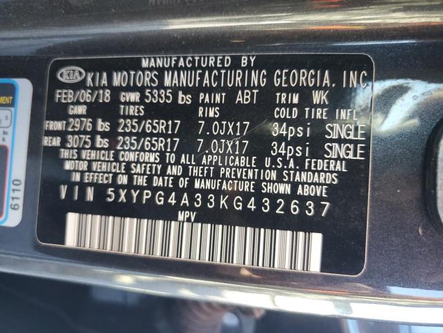 Photo 13 VIN: 5XYPG4A33KG432637 - KIA SORENTO L 