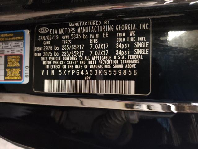 Photo 13 VIN: 5XYPG4A33KG559856 - KIA SORENTO L 