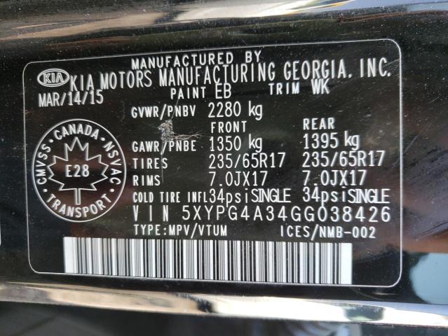 Photo 9 VIN: 5XYPG4A34GG038426 - KIA SORENTO LX 