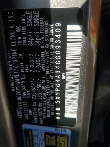 Photo 12 VIN: 5XYPG4A34GG093409 - KIA SORENTO LX 