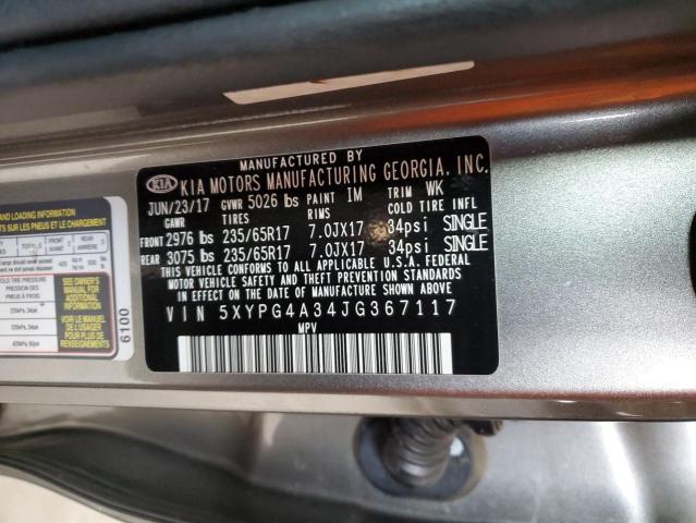 Photo 12 VIN: 5XYPG4A34JG367117 - KIA SORENTO 