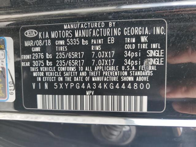 Photo 13 VIN: 5XYPG4A34KG444800 - KIA SORENTO L 