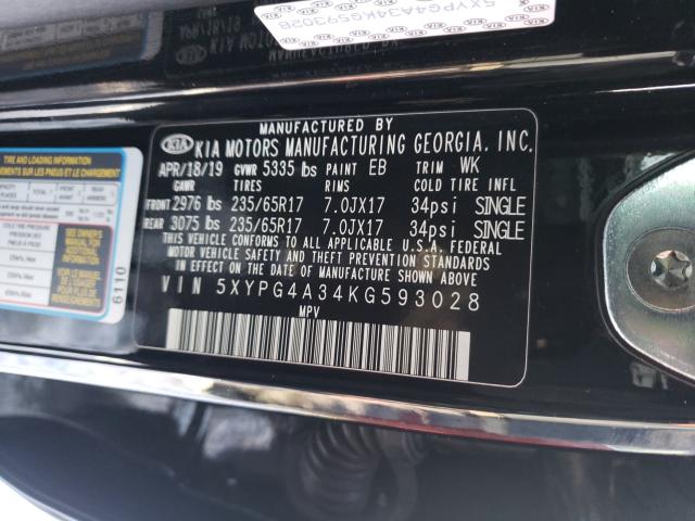 Photo 9 VIN: 5XYPG4A34KG593028 - KIA SORENTO L 