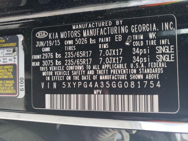 Photo 12 VIN: 5XYPG4A35GG081754 - KIA SORENTO LX 