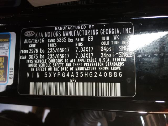 Photo 9 VIN: 5XYPG4A35HG240886 - KIA SORENTO LX 