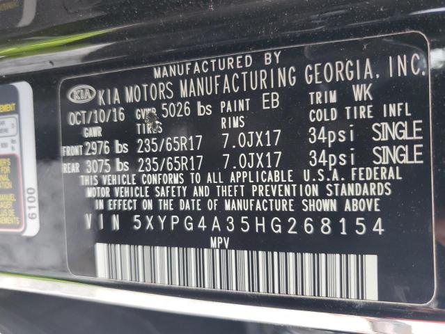 Photo 13 VIN: 5XYPG4A35HG268154 - KIA SORENTO 