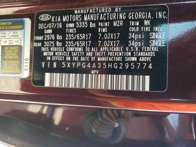 Photo 12 VIN: 5XYPG4A35HG295774 - KIA SORENTO LX 