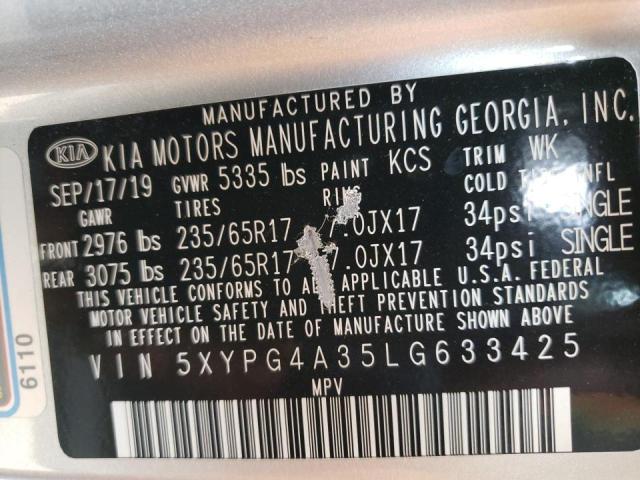 Photo 9 VIN: 5XYPG4A35LG633425 - KIA SORENTO L 