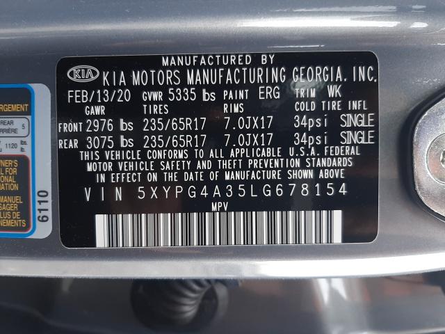 Photo 9 VIN: 5XYPG4A35LG678154 - KIA SORENTO L 