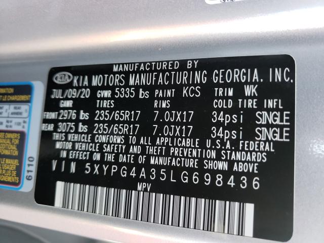 Photo 9 VIN: 5XYPG4A35LG698436 - KIA SORENTO L 