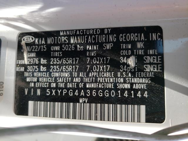 Photo 9 VIN: 5XYPG4A36GG014144 - KIA SORENTO LX 