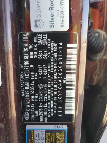 Photo 12 VIN: 5XYPG4A36GG081214 - KIA SORENTO LX 