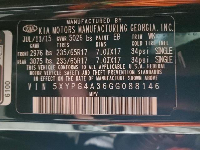 Photo 12 VIN: 5XYPG4A36GG088146 - KIA SORENTO LX 