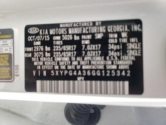 Photo 9 VIN: 5XYPG4A36GG125342 - KIA SORENTO LX 