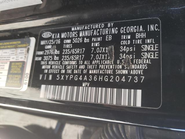 Photo 9 VIN: 5XYPG4A36HG204737 - KIA SORENTO LX 