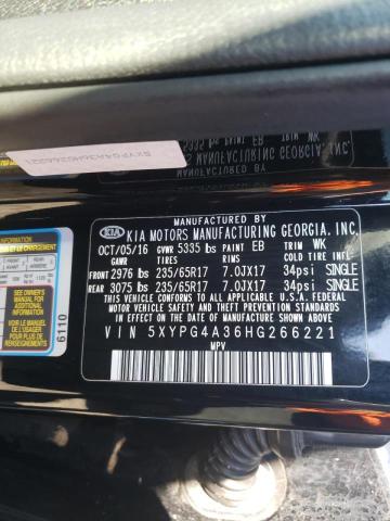 Photo 9 VIN: 5XYPG4A36HG266221 - KIA SORENTO LX 