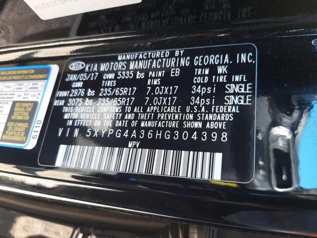 Photo 11 VIN: 5XYPG4A36HG304398 - KIA SORENTO 